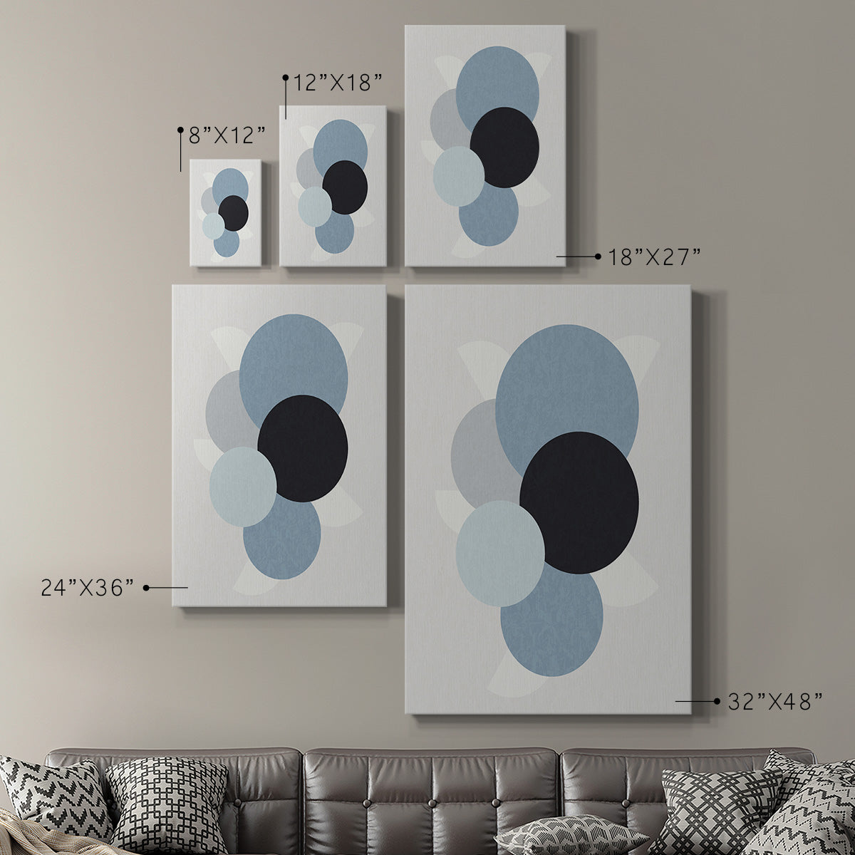 Shapely Blues II Premium Gallery Wrapped Canvas - Ready to Hang