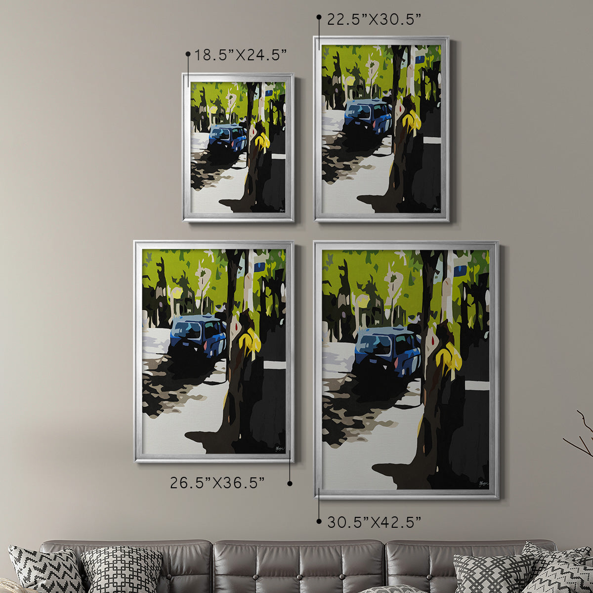 A Volvo in Ballard - Modern Framed Canvas Print