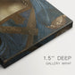 Close-up of a gallery-wrapped canvas corner showing a balanced composition with minimal detail and depth, highlighting texture and print detail.