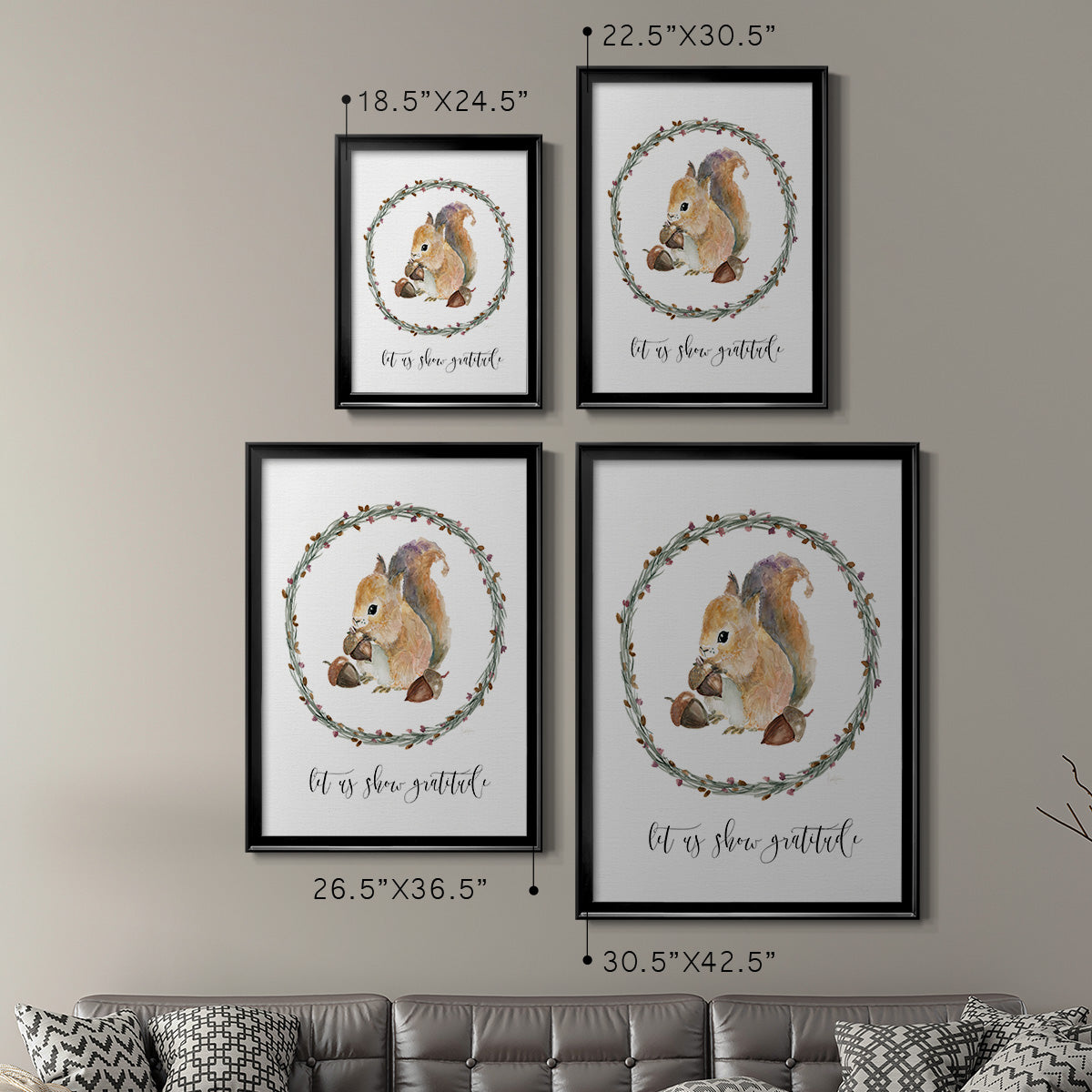 Harvest Home Squirrel - Modern Framed Canvas Print