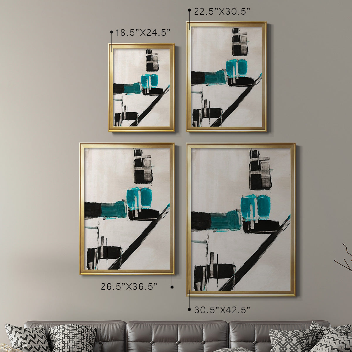 Geometry Notes I - Modern Framed Canvas Print