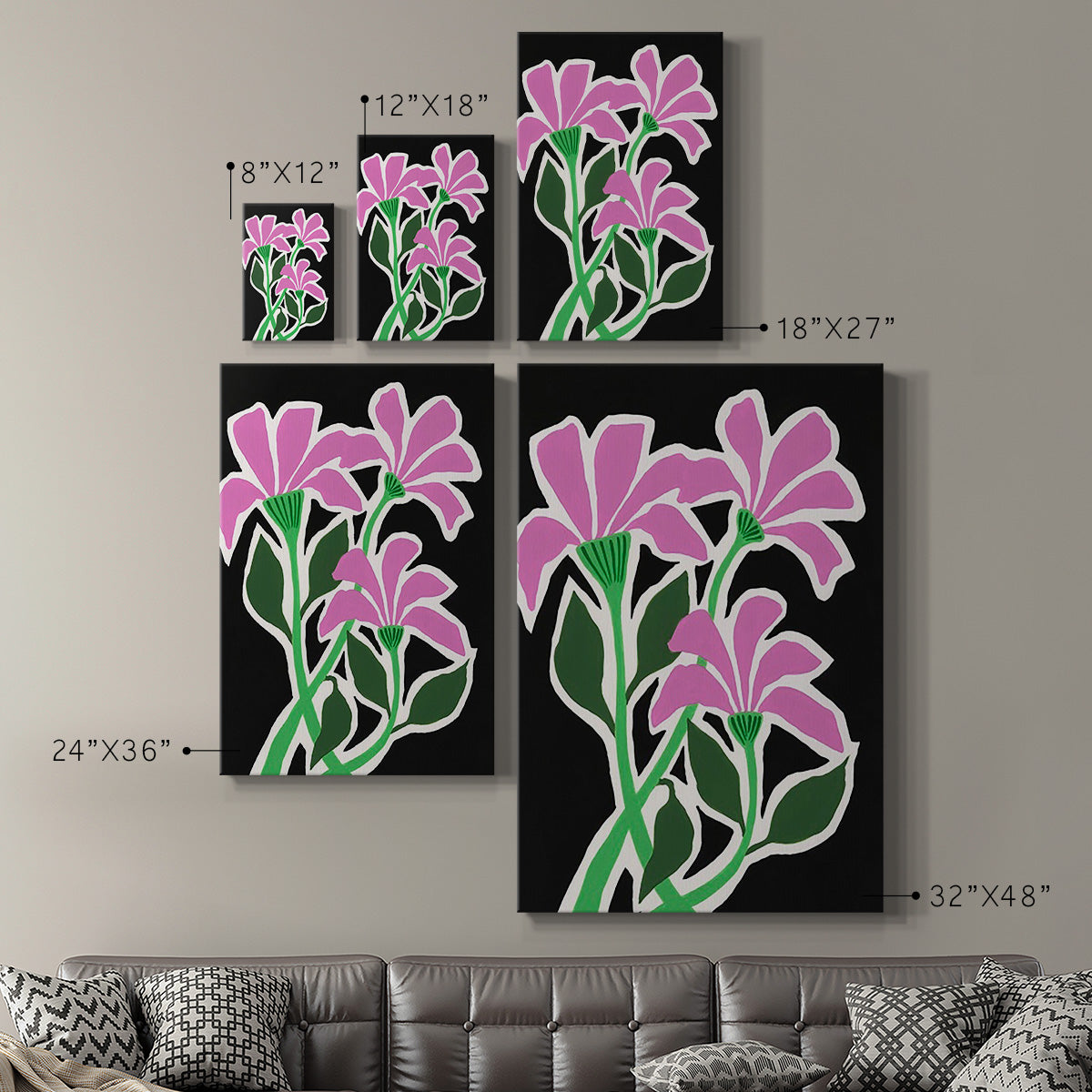 Pop Flowers V Premium Gallery Wrapped Canvas - Ready to Hang