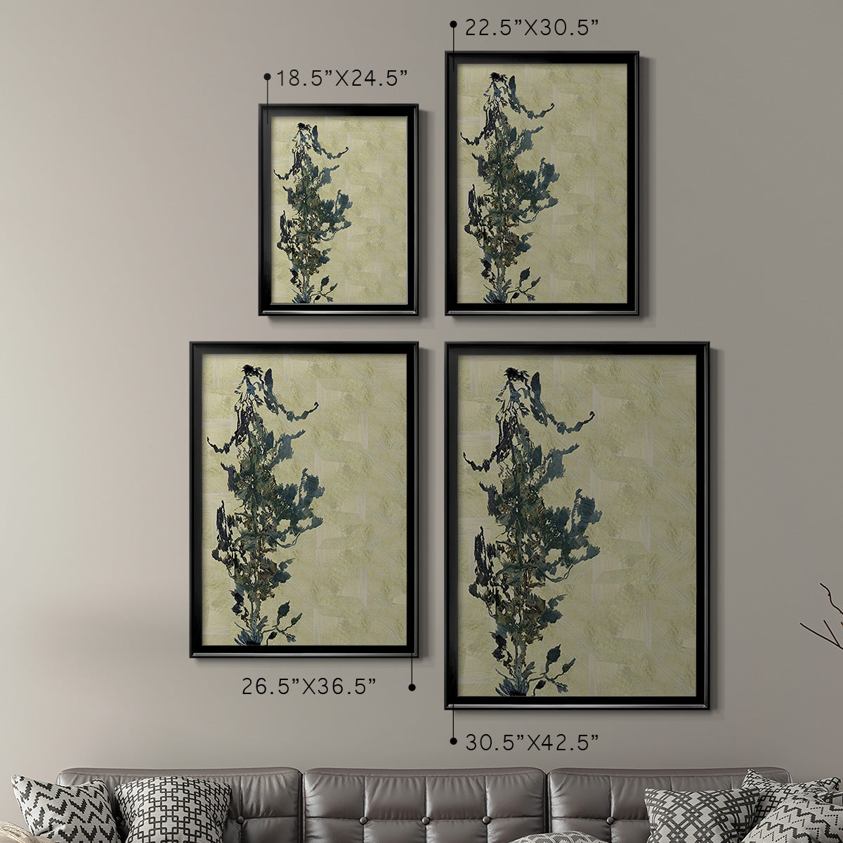 Chinoiserie 2 Tan II - Modern Framed Canvas Print