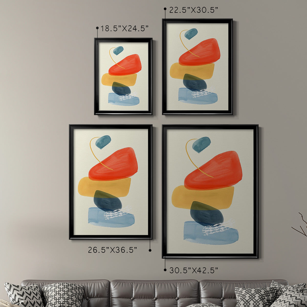 Bright Color Bundle II - Modern Framed Canvas Print