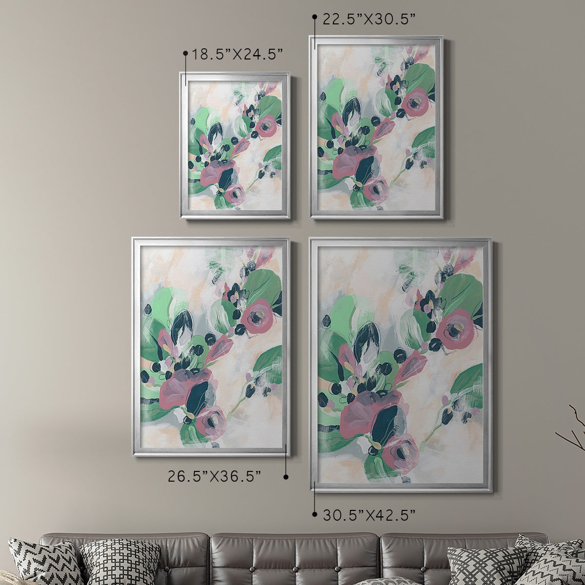 Tropical Branch Fresco II - Modern Framed Canvas Print