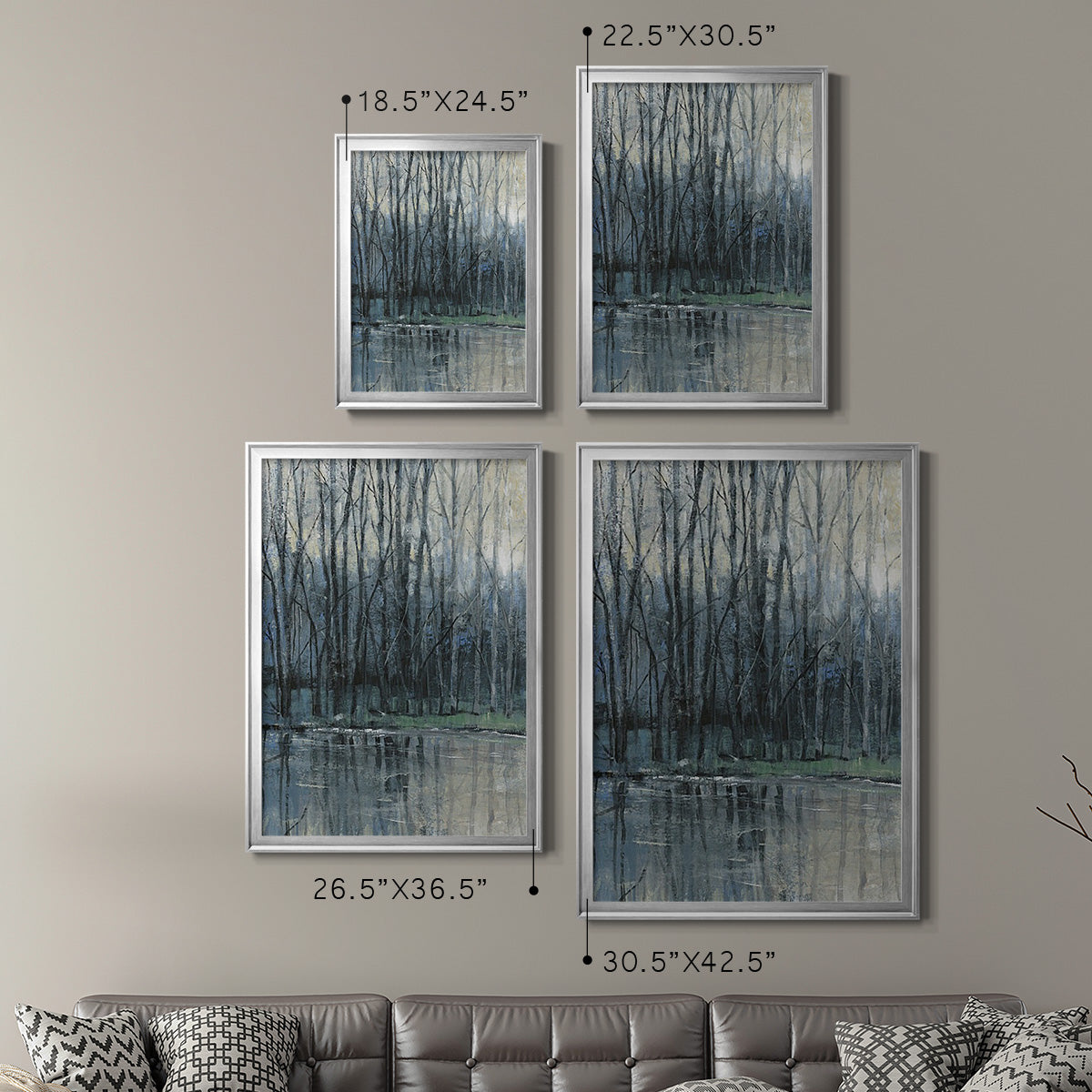 Morning Drizzle I - Modern Framed Canvas Print