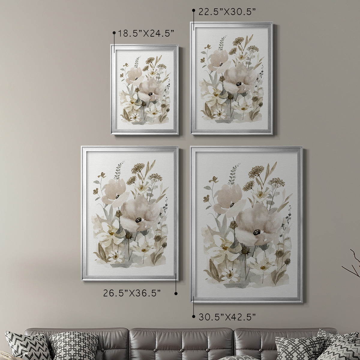 Neutral Nature II - Modern Framed Canvas Print