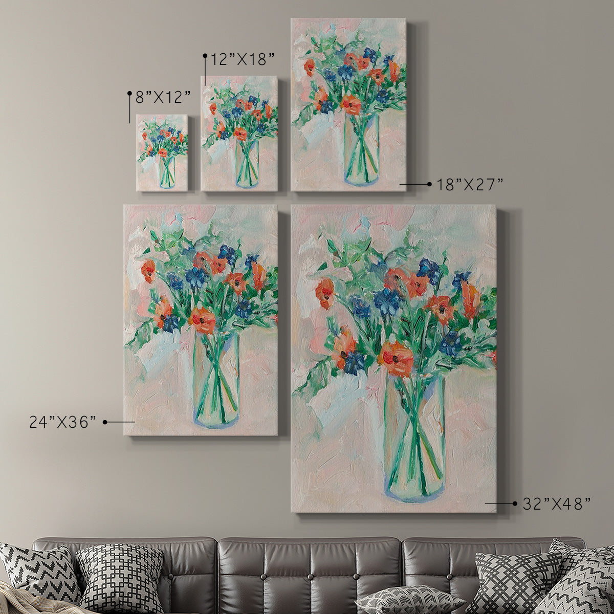 Painterly Soft Bouquet II - Canvas Art Print