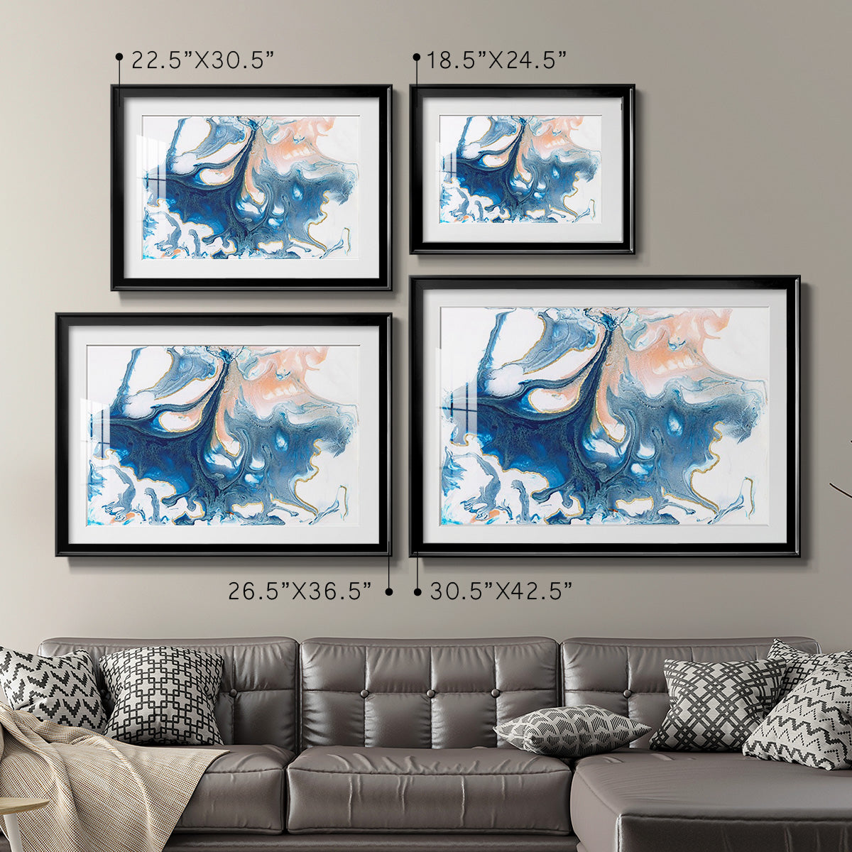 Dancing Blue I Premium Framed Print - Ready to Hang