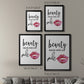 Beauty Starts With A Smile - Modern Framed Canvas Print