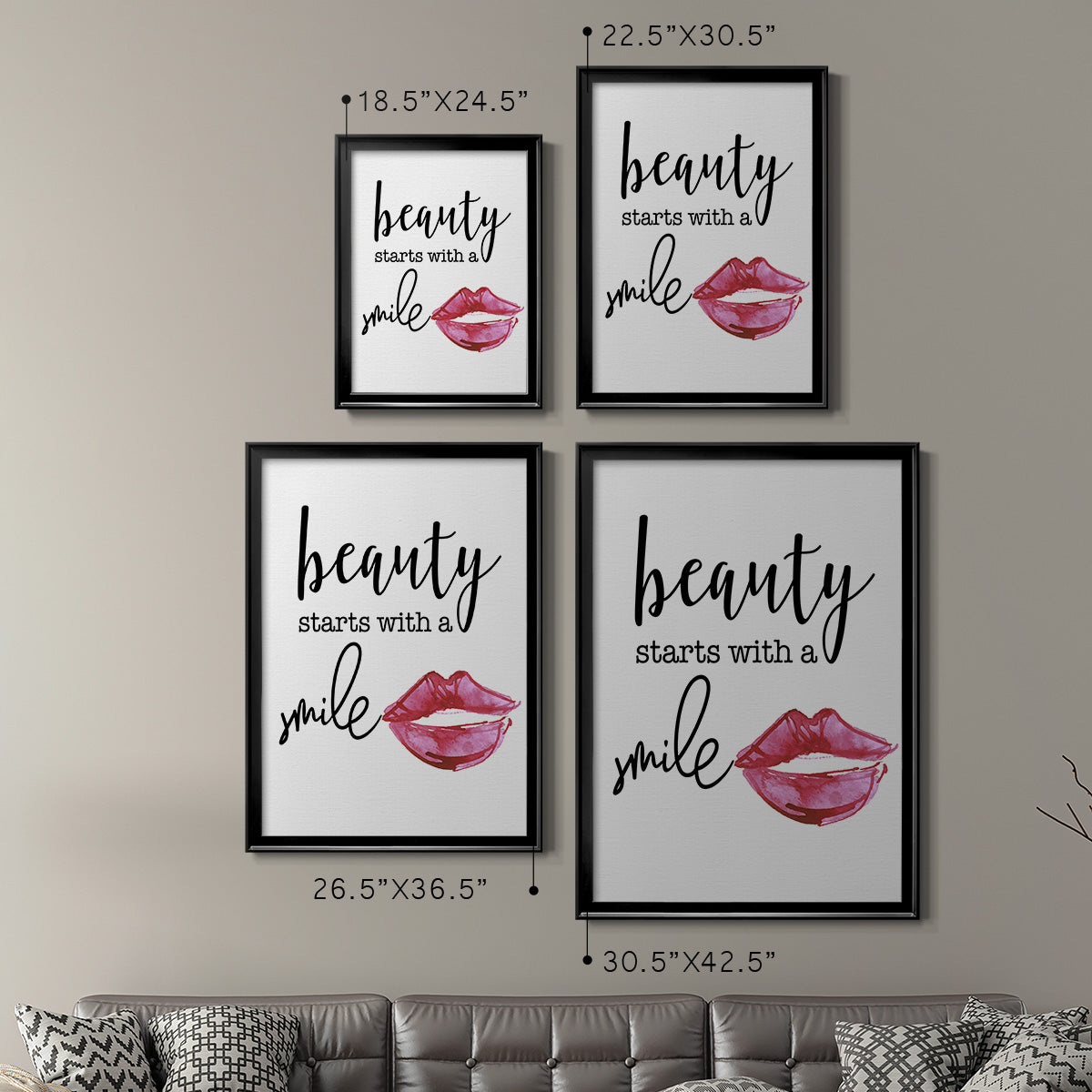 Beauty Starts With A Smile - Modern Framed Canvas Print