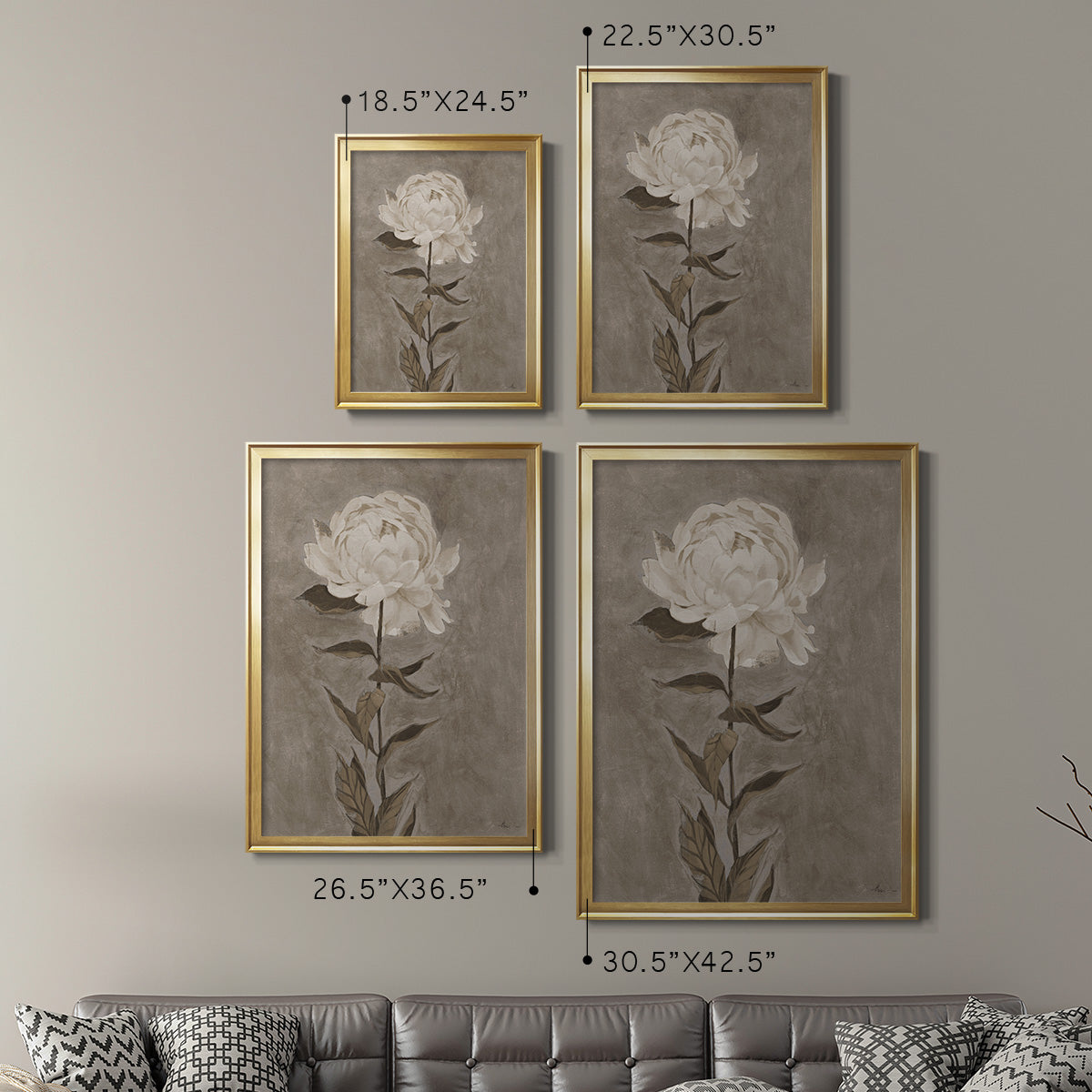 Pretty As A Peony I - Modern Framed Canvas Print