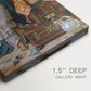 Close-up of a gallery-wrapped canvas corner showing a detailed image with rich texture and depth, highlighting texture and print detail.