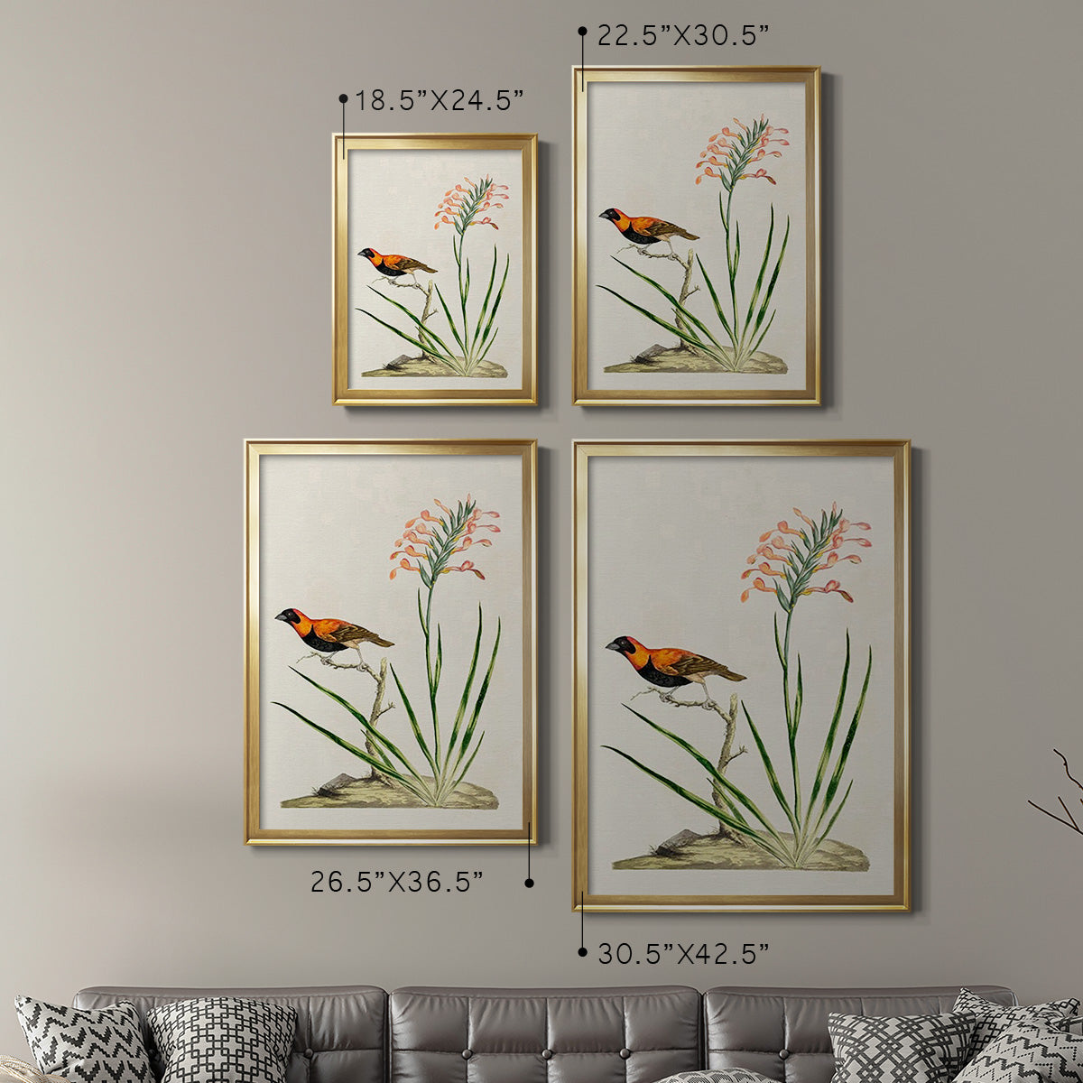 Bird in Habitat III - Modern Framed Canvas Print