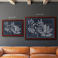 Foliage on Navy V Premium Framed Canvas- Ready to Hang