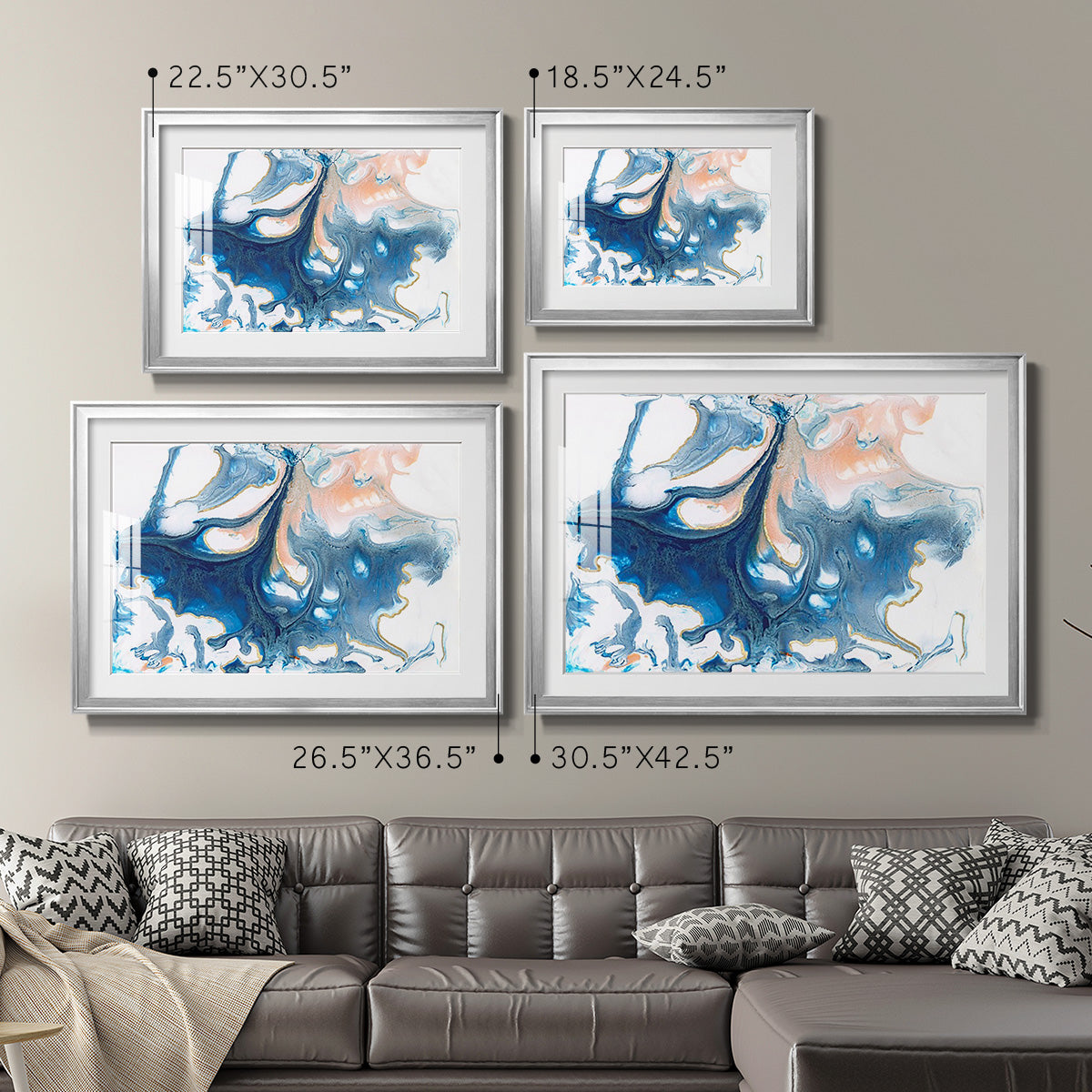 Dancing Blue I Premium Framed Print - Ready to Hang