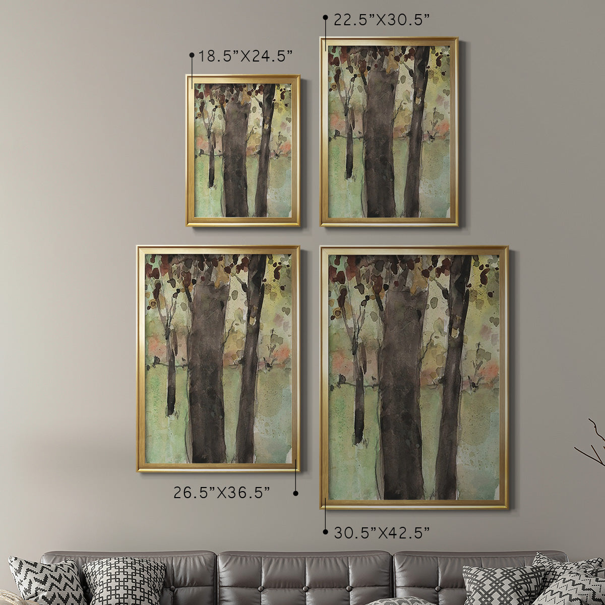 Under the Tree Confetti II - Modern Framed Canvas Print