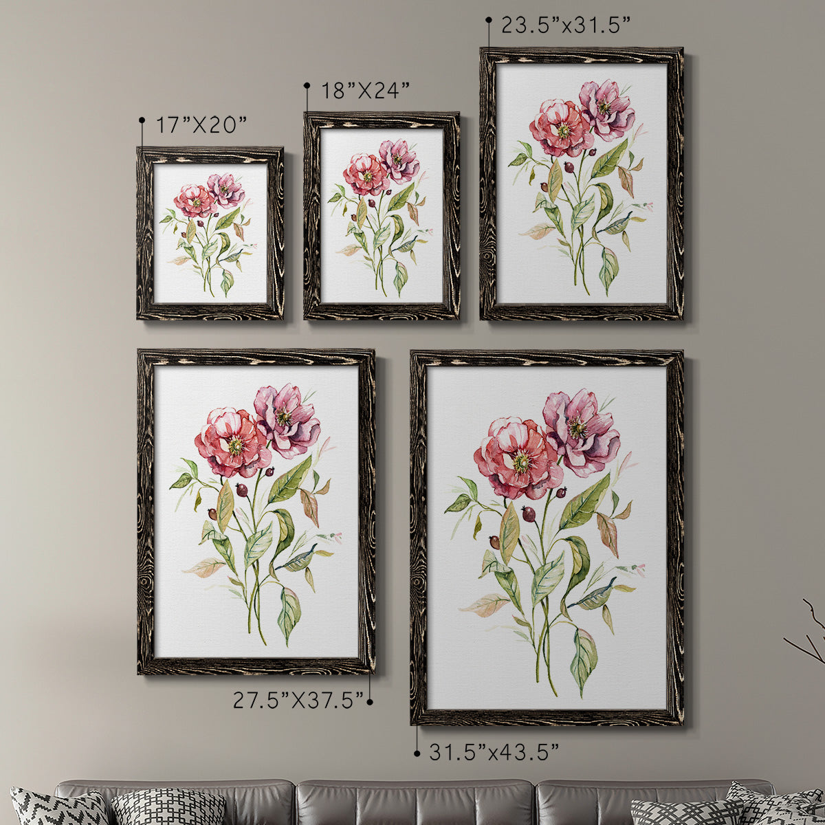 Wild Roses - Premium Framed Canvas 2 Piece Set - Ready to Hang