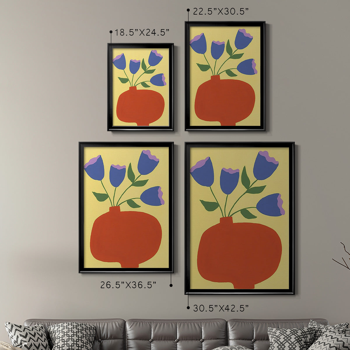 Modern Blooms III - Modern Framed Canvas Print