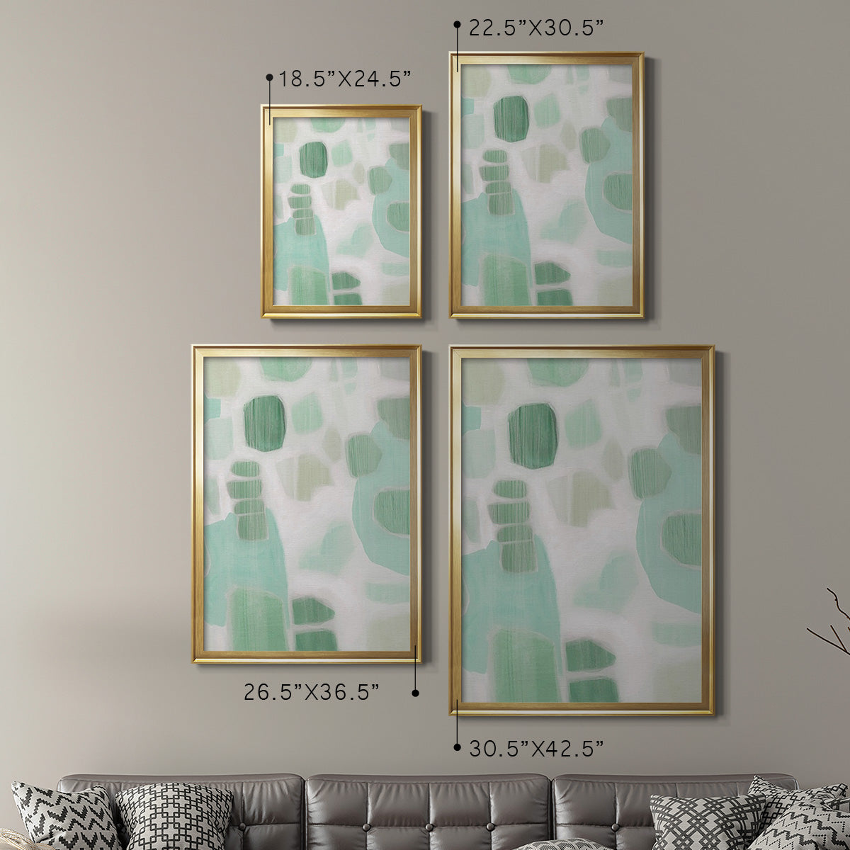 River Shapes I - Modern Framed Canvas Print