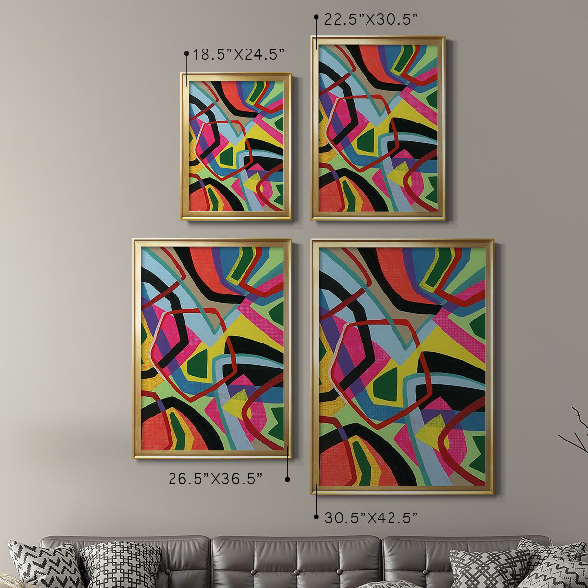 Bold Shape Shift II - Modern Framed Canvas Print