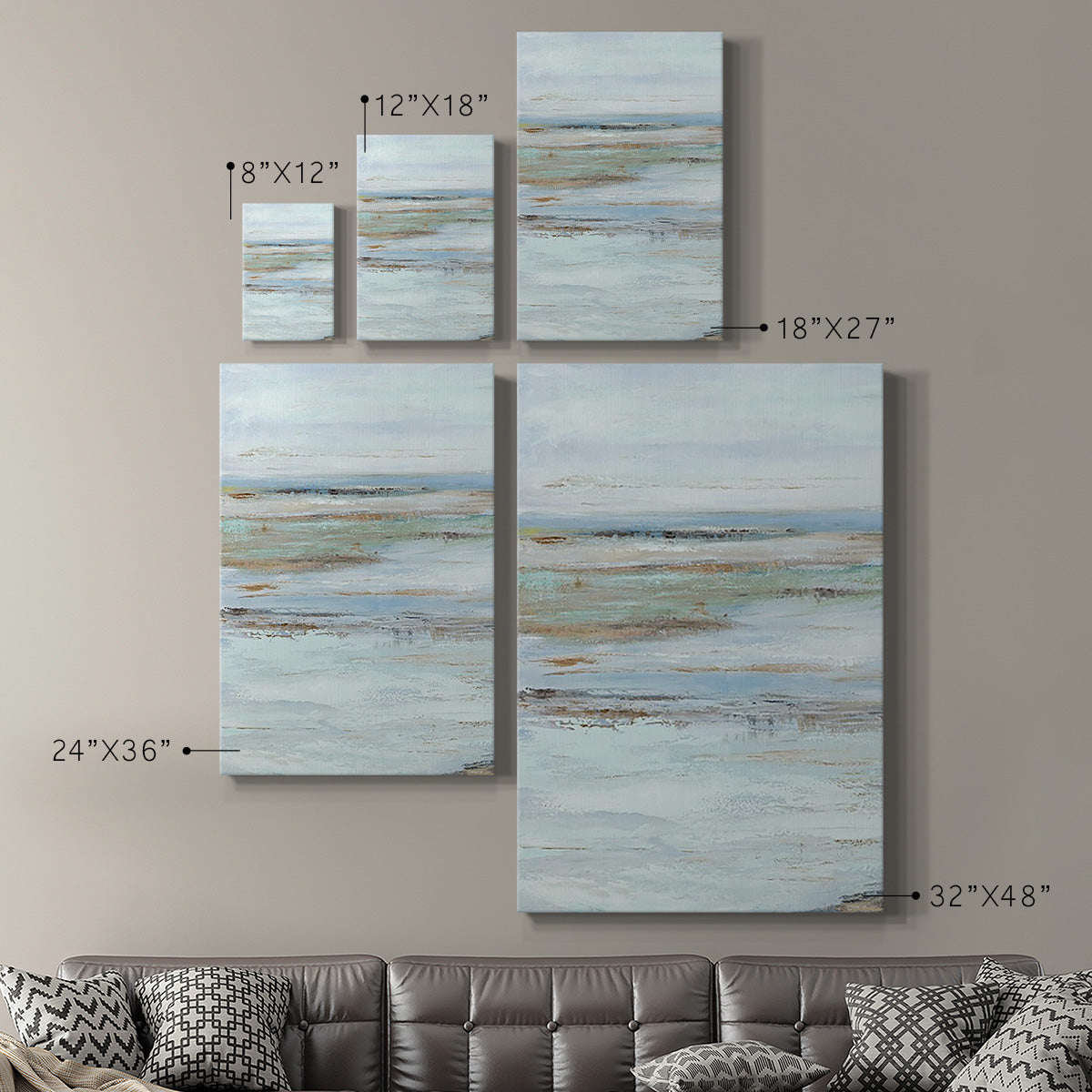 Muted Misty Marsh I Premium Gallery Wrapped Canvas - Ready to Hang