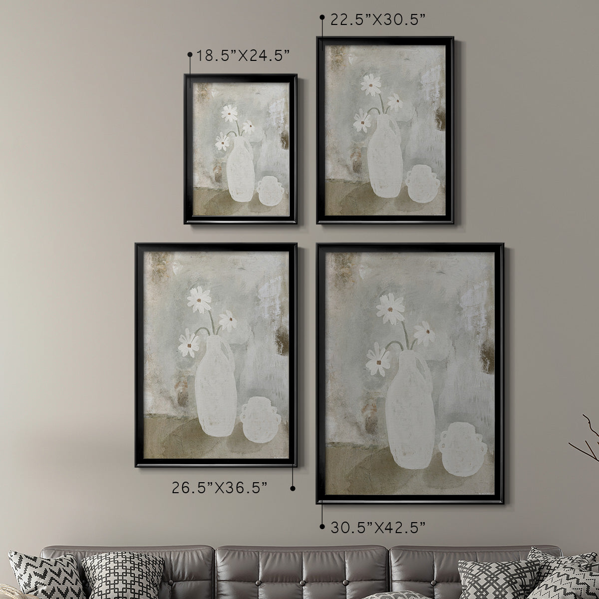 Sunday Blooms - Modern Framed Canvas Print