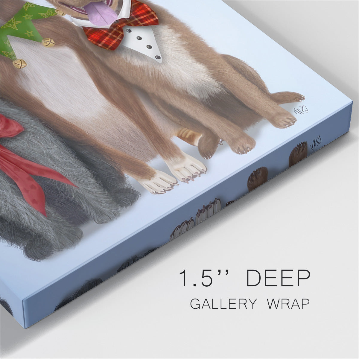 Christmas Party Mutts - Gallery Wrapped Canvas