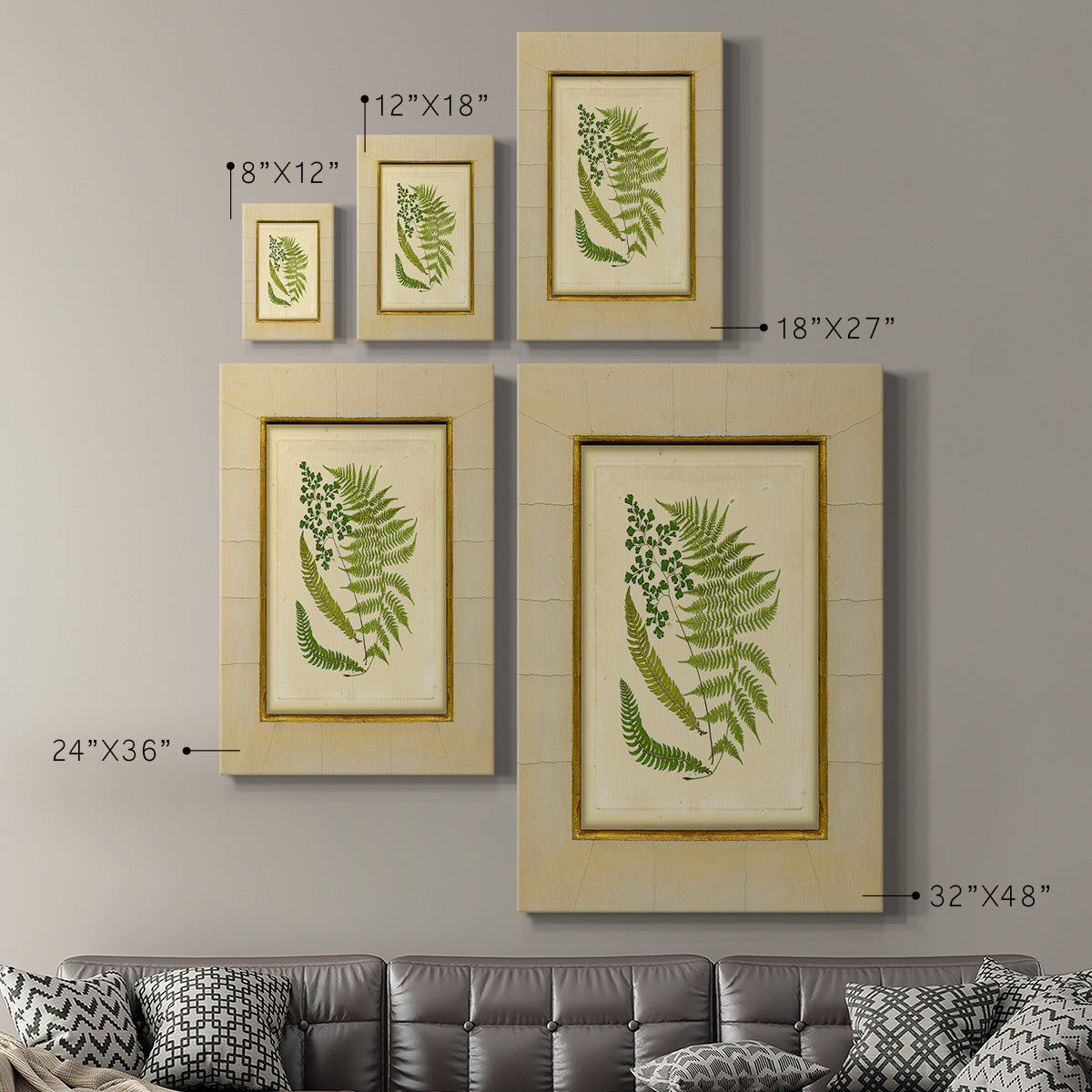 Fern with Crackle Mat (H) II - Canvas Art Print