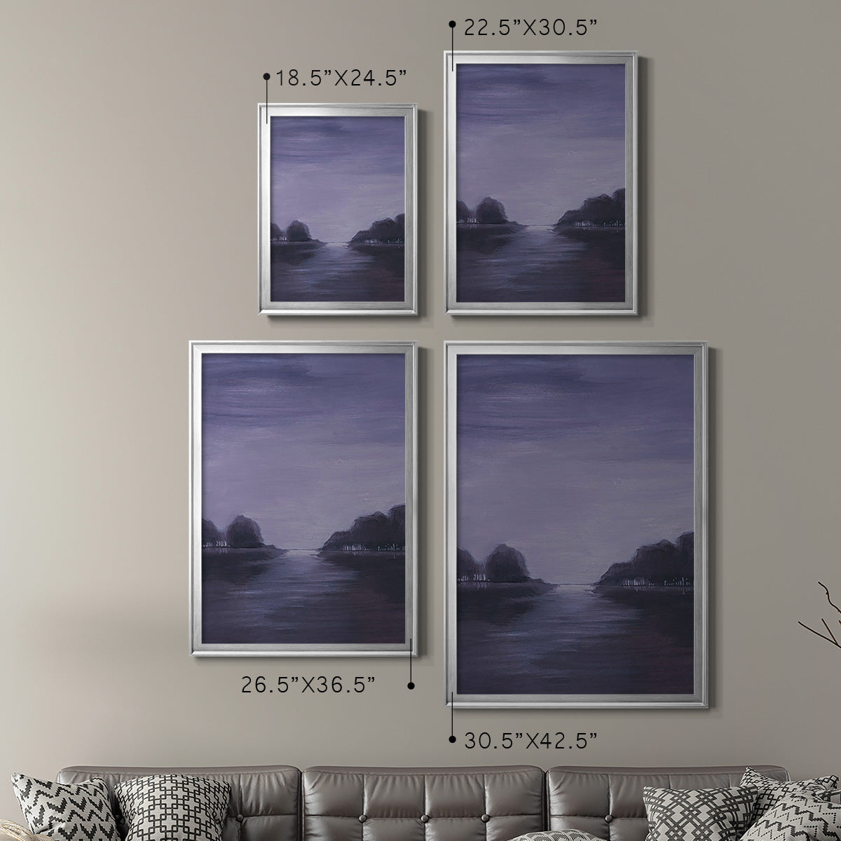 Amethyst Moonlight II - Modern Framed Canvas Print