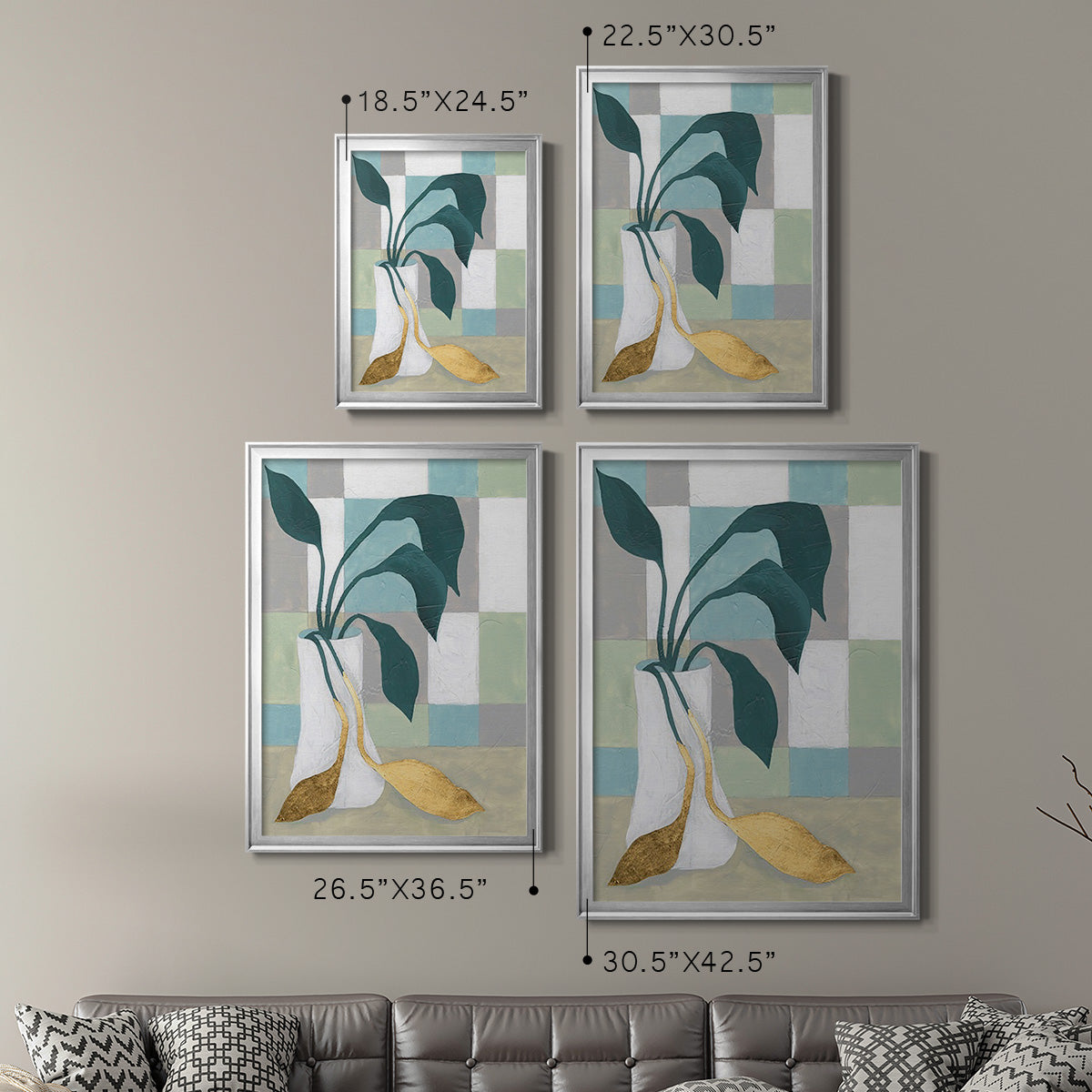 Plant Vased II - Modern Framed Canvas Print