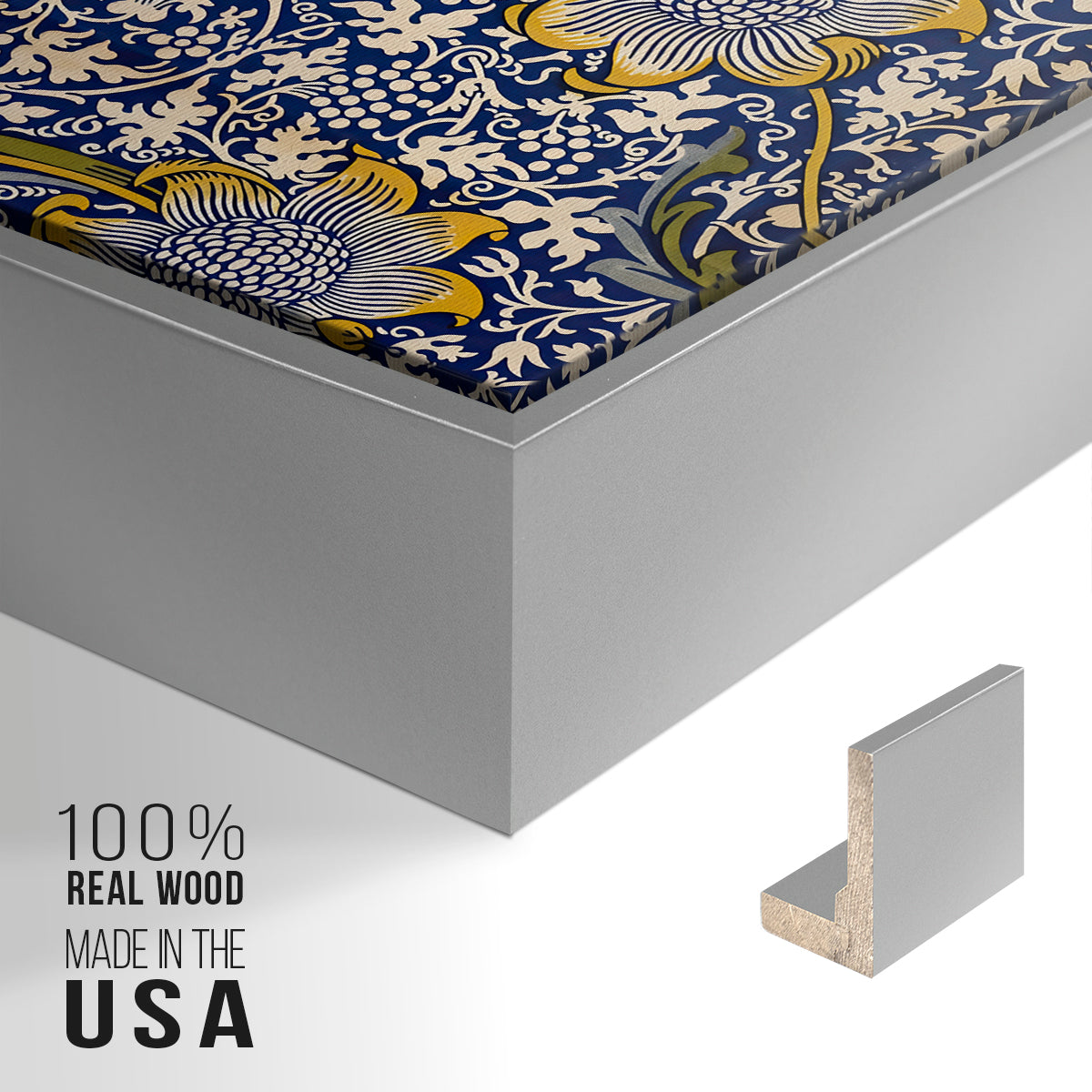 Kennet - Indigo/Gold, 1883 - Floater Framed Canvas Print