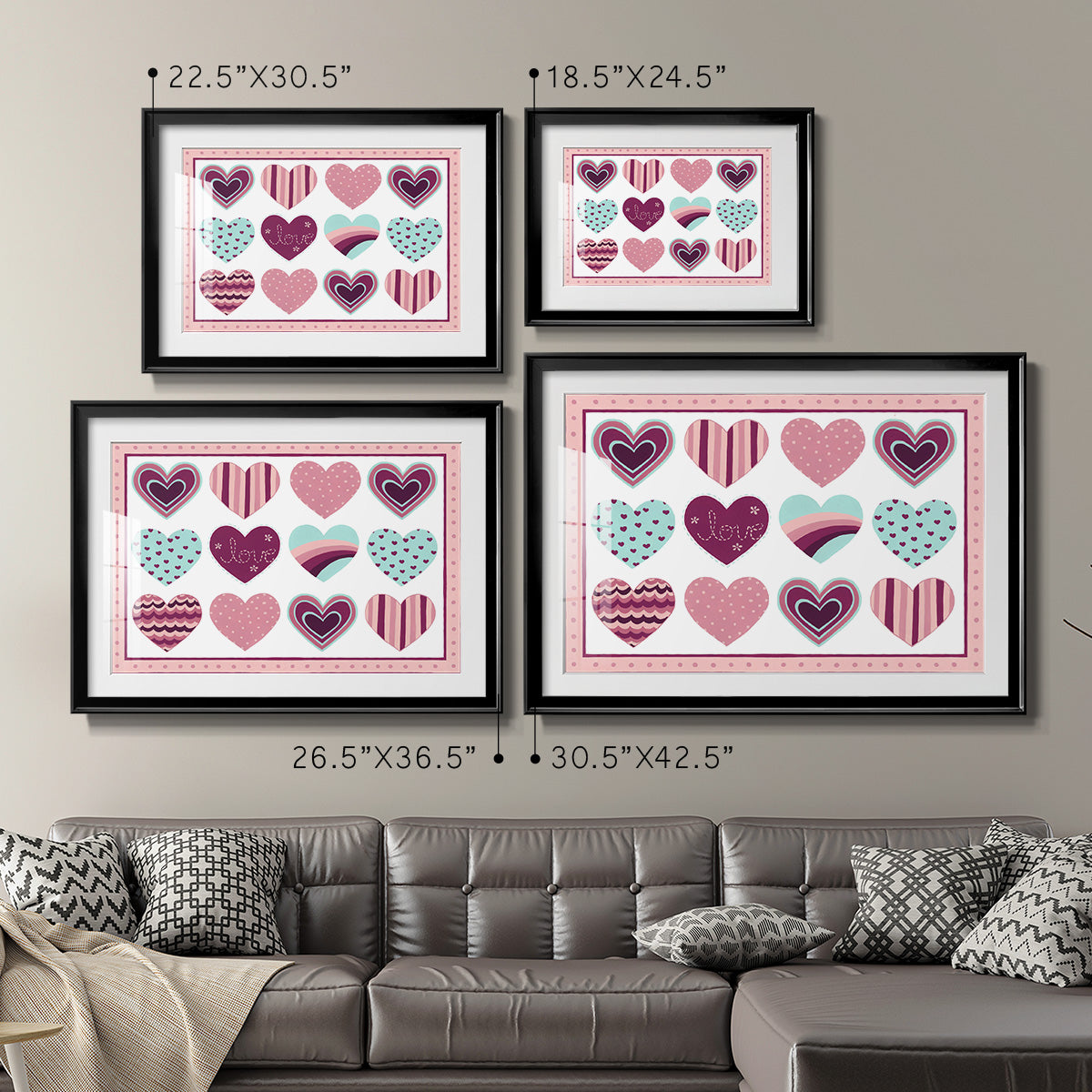 Sweet Valentine Collection A - Modern Framed Art Print