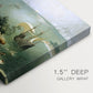 Canvas art print of a wide landscape with small figure falling into sea, highlighting texture and gallery-wrapped edges