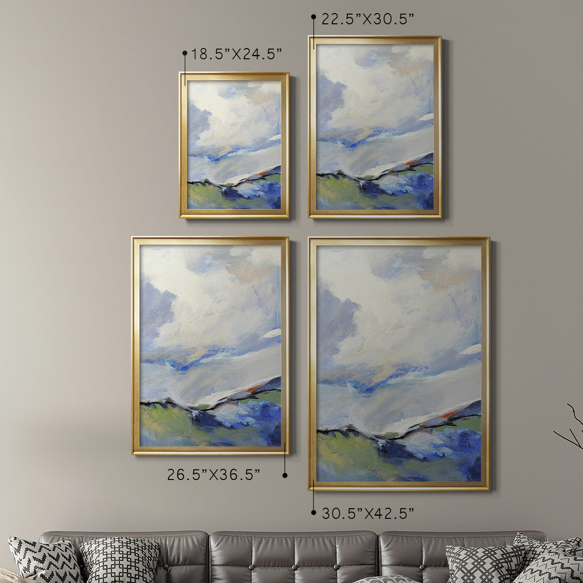 Around The Clouds III - Modern Framed Canvas Print