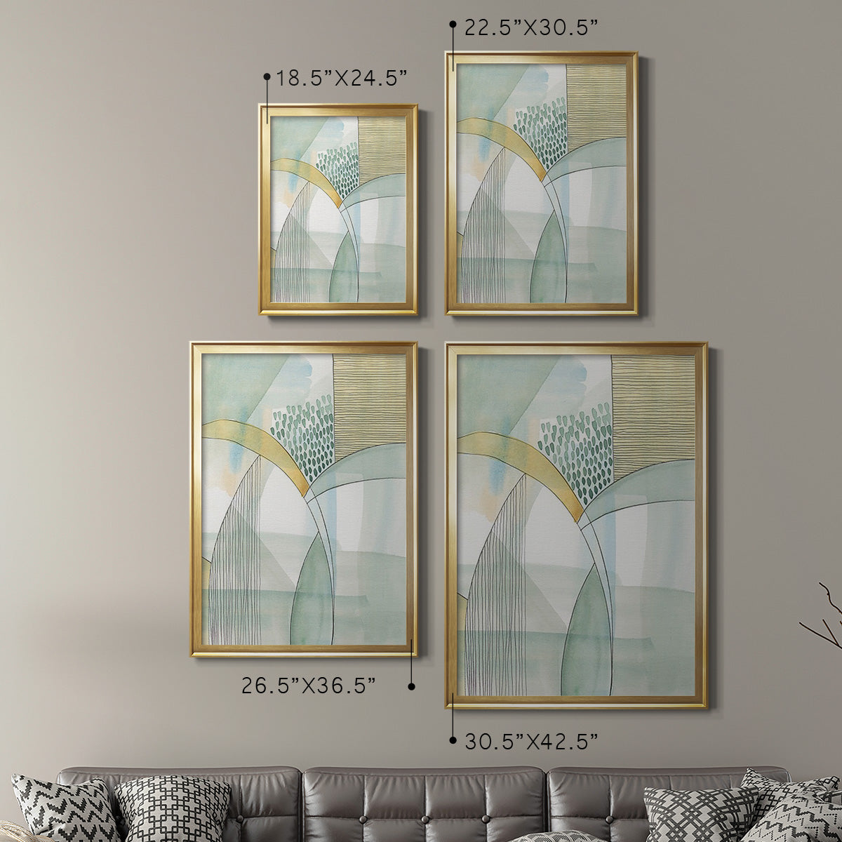 Mint Reflection I - Modern Framed Canvas Print