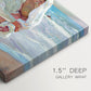 Canvas art print of figures standing on beach drying off after swimming in sunlight, highlighting texture and gallery-wrapped edges