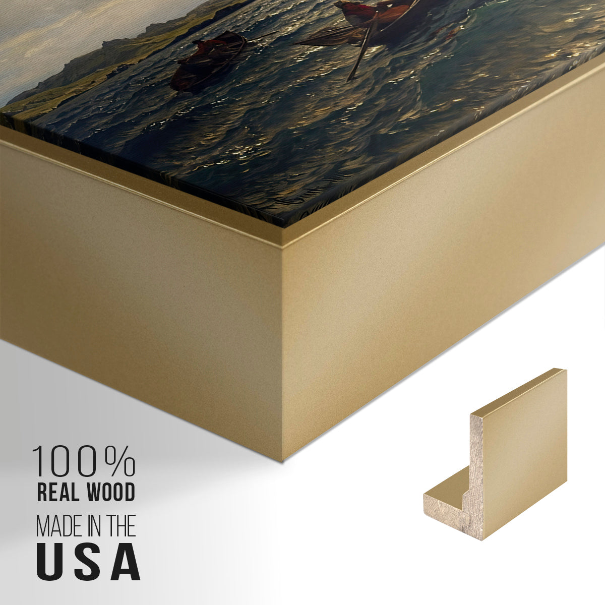 Fresh Breeze on the Norwegian Coast, 1876 - Floater Framed Canvas Print