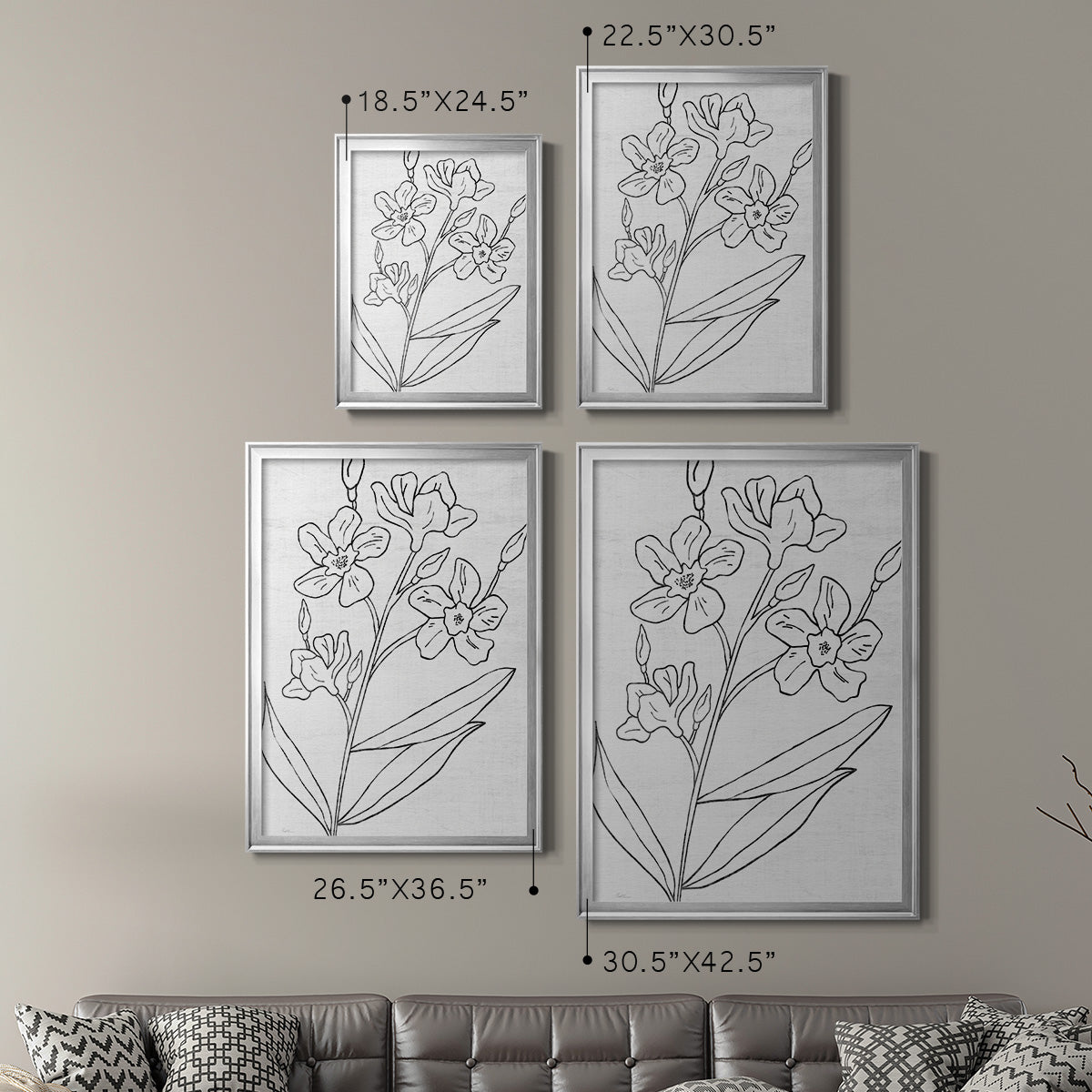 Botanical Sketch I - Modern Framed Canvas Print