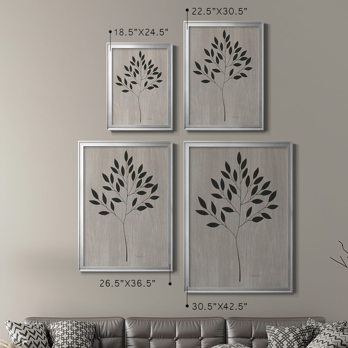 Leaves and Wood I - Modern Framed Canvas Print