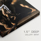Close-up of a gallery-wrapped canvas corner showing a dramatic portrayal with focused lighting and intense emotion, highlighting texture and print detail.