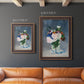Impressionist floral still life painting by Claude Monet in an ornate bronzed mahogany wood frame shown in multiple vertical size options.