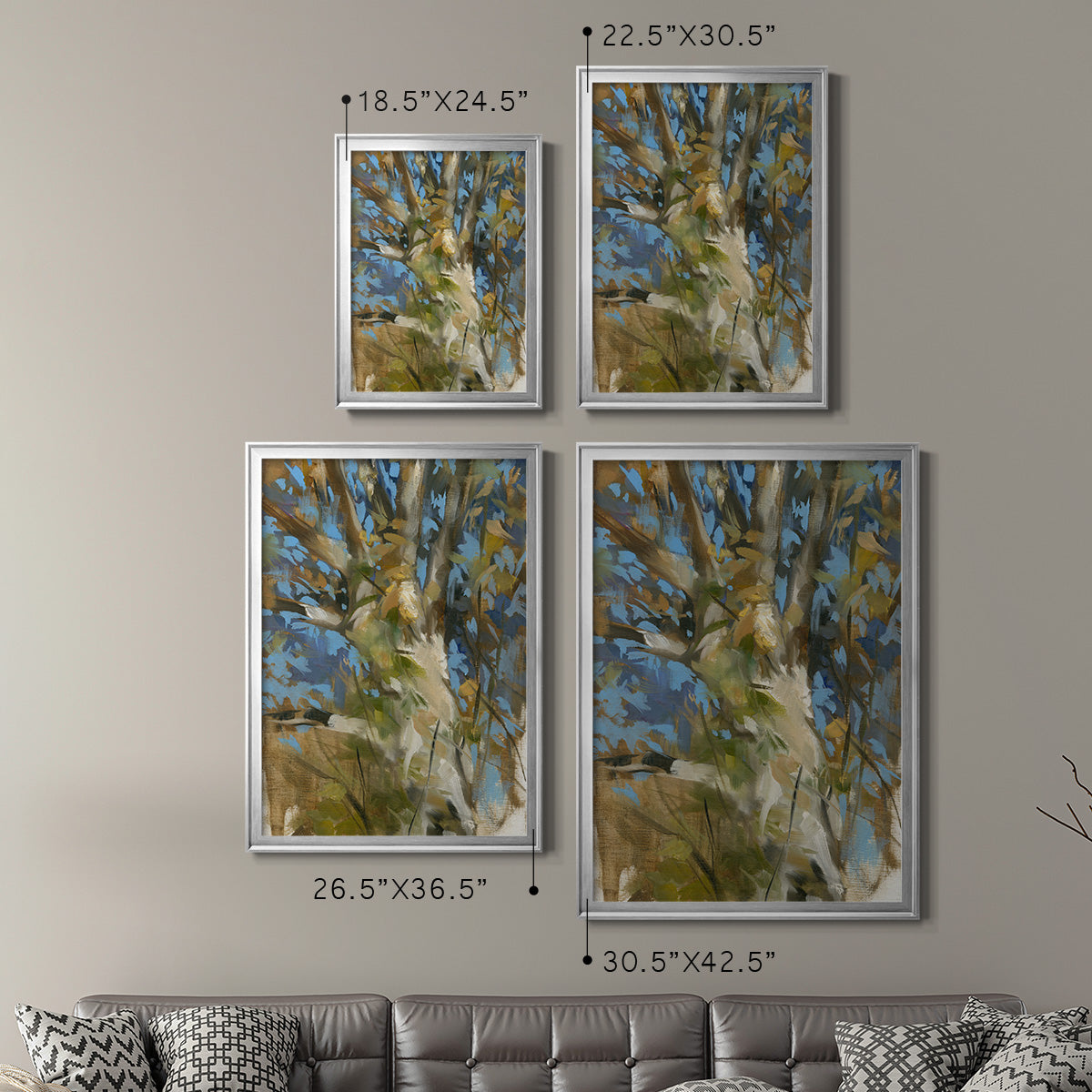 Oak Tree - Modern Framed Canvas Print