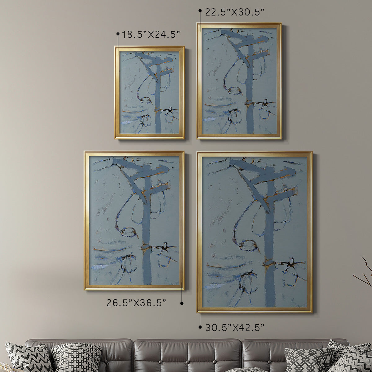 Wires VI - Modern Framed Canvas Print