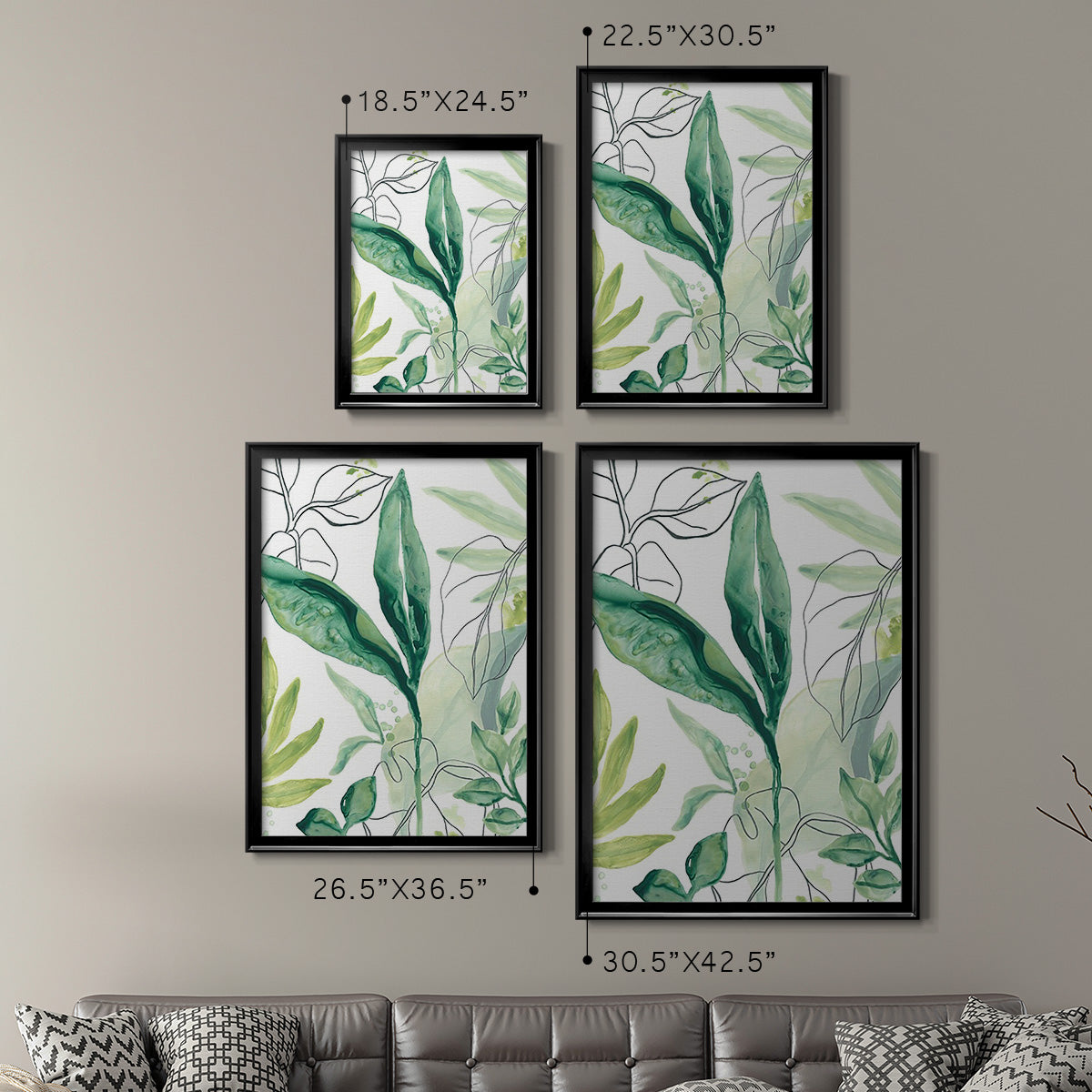 Tropical Palm Chorus IV - Modern Framed Canvas Print