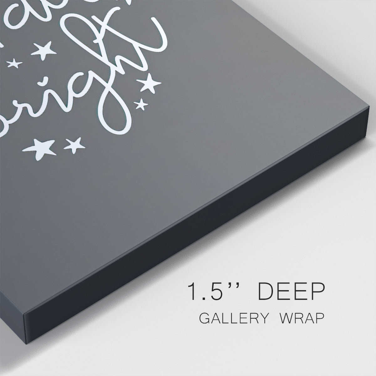 All is Calm, All is Bright  - Dark Gray - Gallery Wrapped Canvas