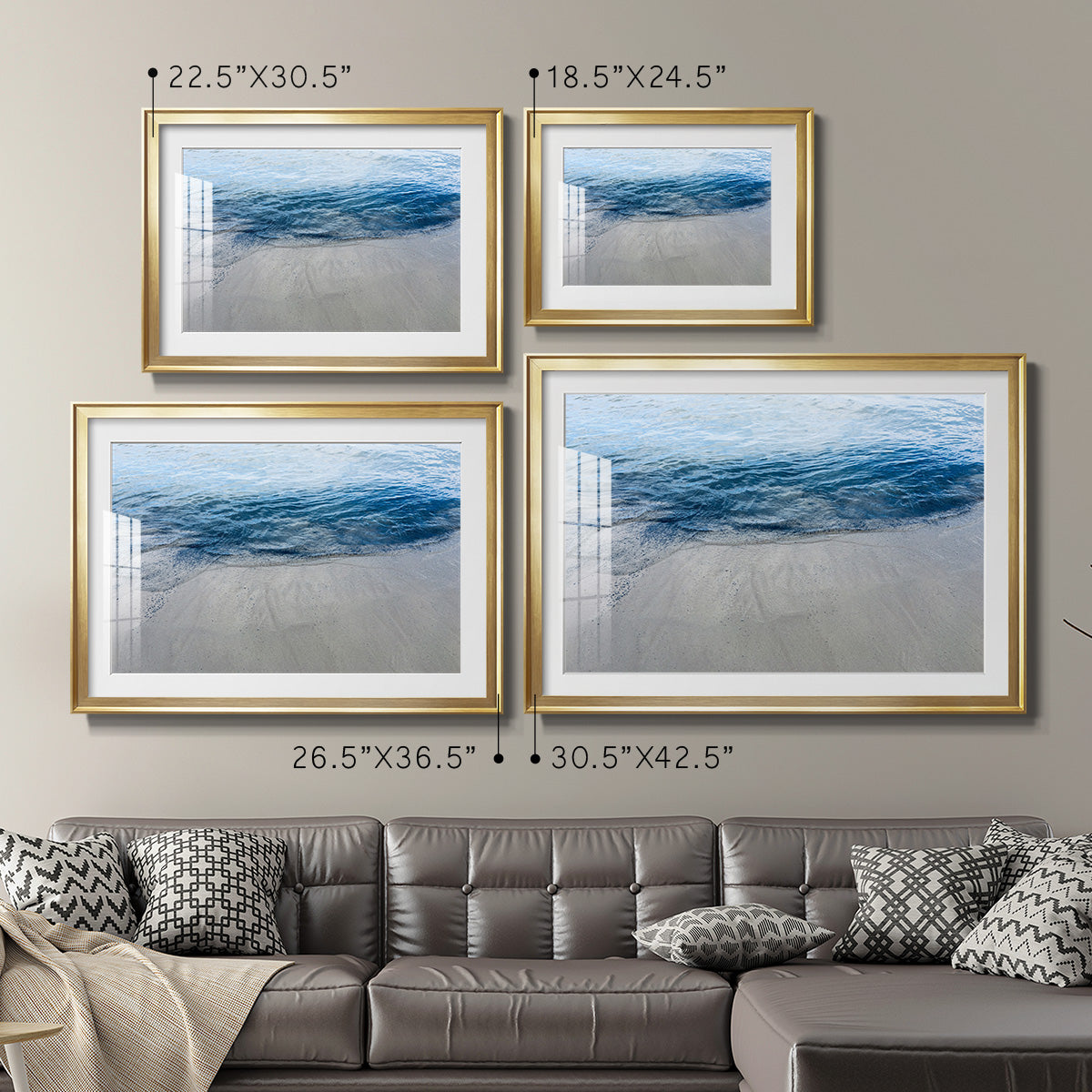 Aegean Blue Water - Modern Framed Art Print