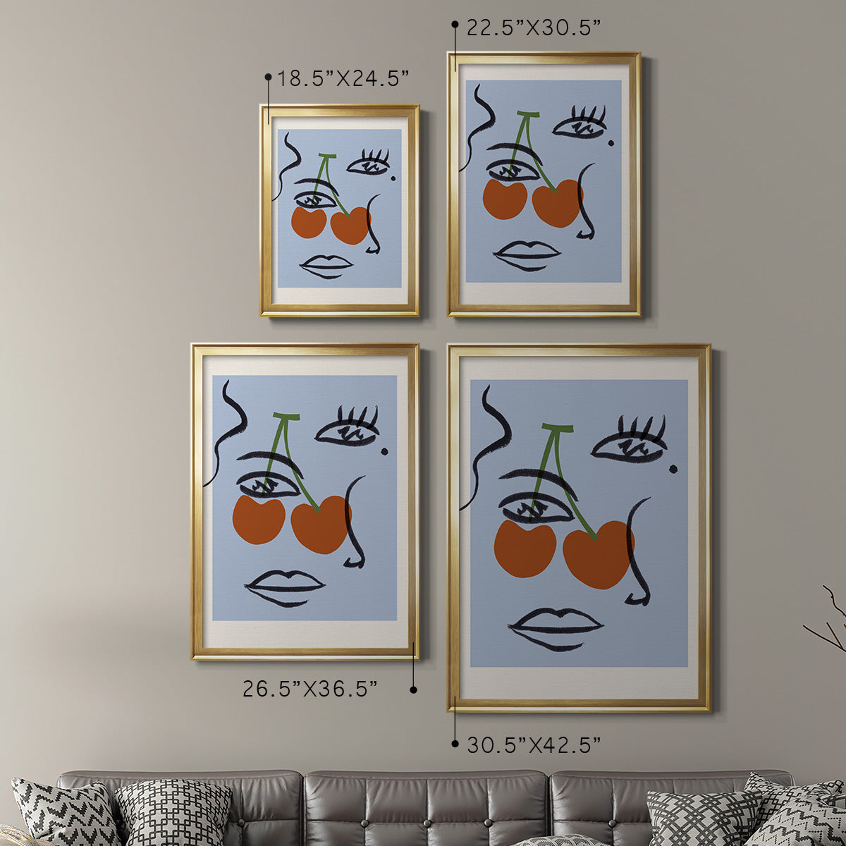 Cherry Baby I - Modern Framed Canvas Print