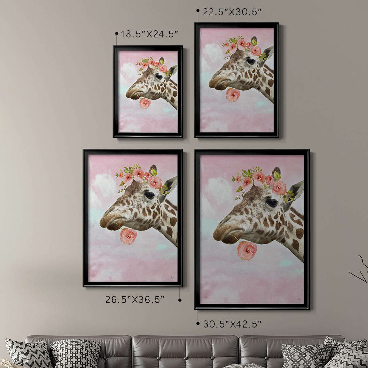 Floral Fun II - Modern Framed Canvas Print