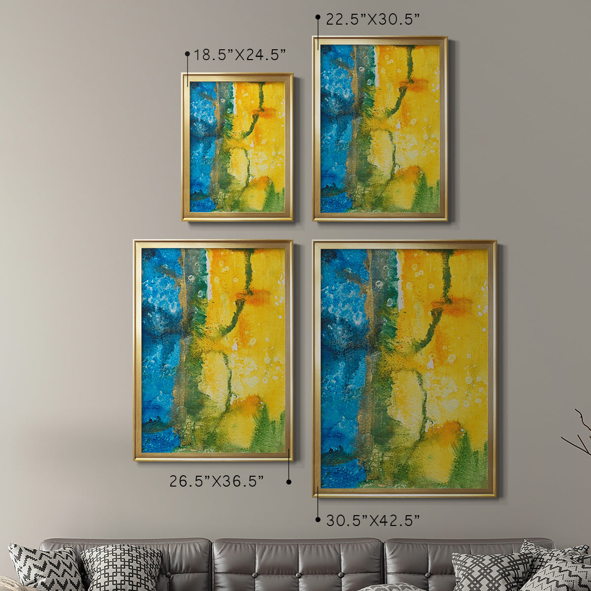 Aquatic Energy I - Modern Framed Canvas Print